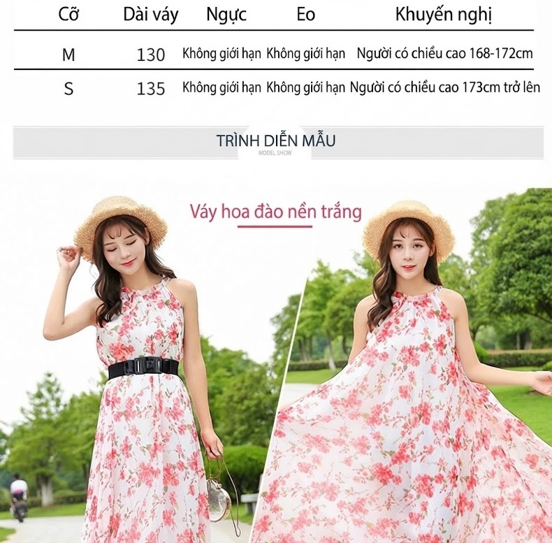 Váy Dây Nữ Hở Vai Họa Tiết Hoa Nhí Phong Cách Âu Mỹ chi tiết 3