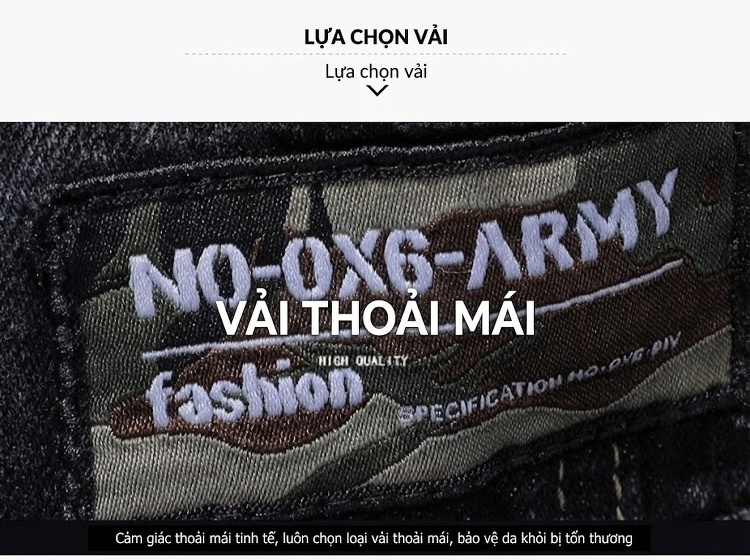 Áo Khoác Jean Nam Cổ Trụ Khóa Kéo Phong Cách Retro Màu Xanh Đậm chi tiết 2
