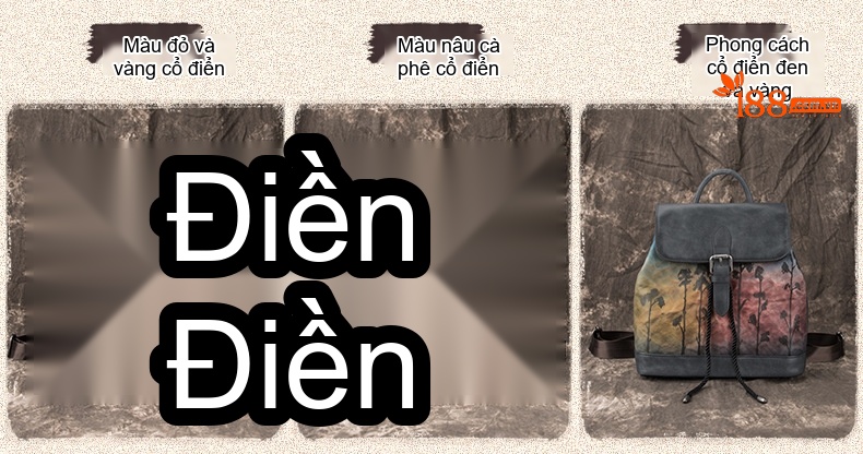 Balo Da Thật Nữ Vintage Da Bò Mềm Mại Sức Chứa Lớn Màu Đen, Nâu, Đỏ chi tiết 2