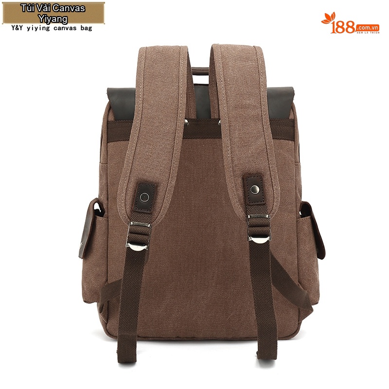 Balo Canvas Phối Da Mờ Du Lịch Phong Cách Vintage