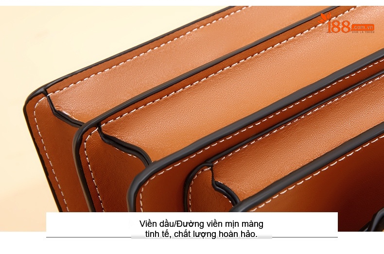 Túi Đeo Chéo Nữ Da Thật Phong Cách Hàn Quốc Màu Nâu, Đỏ Rượu, Đen chi tiết 24