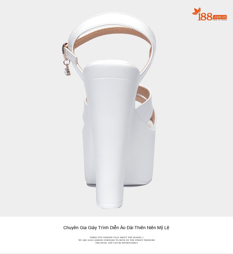 Giày Sandal Cao Gót Nữ Quai Chữ X Đế Xuồng Gót Cao 10cm - 12cm Màu Trắng, Đen chi tiết 16
