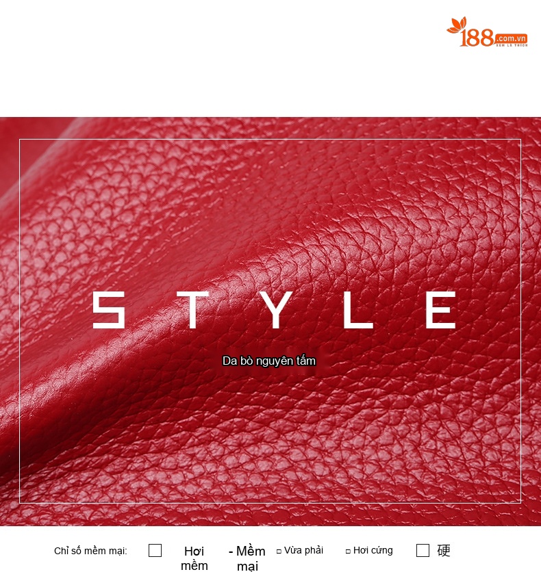 Túi Xách Nữ Da Bò Tote Đeo Vai, Đeo Chéo Thời Trang Âu Mỹ Màu Đỏ, Xanh Dương chi tiết 6