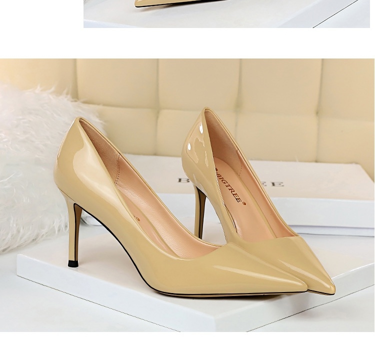 Giày Cao Gót Nữ Da Bóng Mũi Nhọn Chiều Cao Đế Khoảng 6cm Màu Đen, Xanh Dương, Vàng, Bạc... chi tiết 6