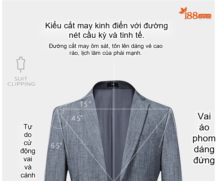 Áo Vest Blazer Nam Cotton Modal Mỏng Dáng Ôm Phong Cách Hàn Quốc Màu Xám chi tiết 3