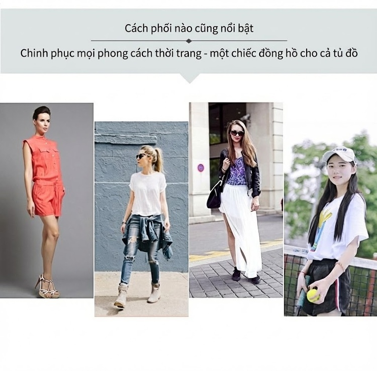 Đồng Hồ Nữ Dây Da Thật Mặt Chữ Nhật Đính Đá Phong Cách Cổ Điển Màu Đen, Đỏ, Trắng, Nâu... chi tiết 17