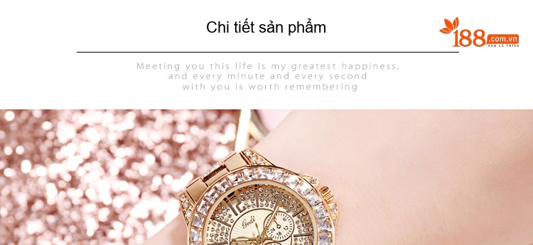 Đồng Hồ Nữ Dây Thép Đính Đá Thời Trang Quartz Chống Nước Màu Vàng, Bạc, Hồng Vàng, Xám... chi tiết 15