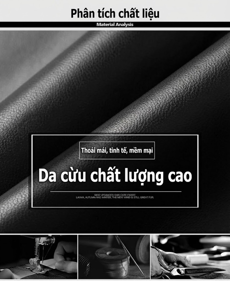 Áo Khoác Da Cừu Nam Cổ Trụ Ngắn Dáng Ôm Vừa Vặn Màu Đen chi tiết 5