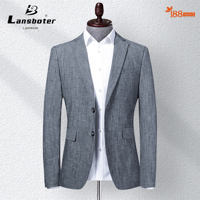 Áo Vest Blazer Nam Cotton Modal Mỏng Dáng Ôm Phong Cách Hàn Quốc Màu Xám