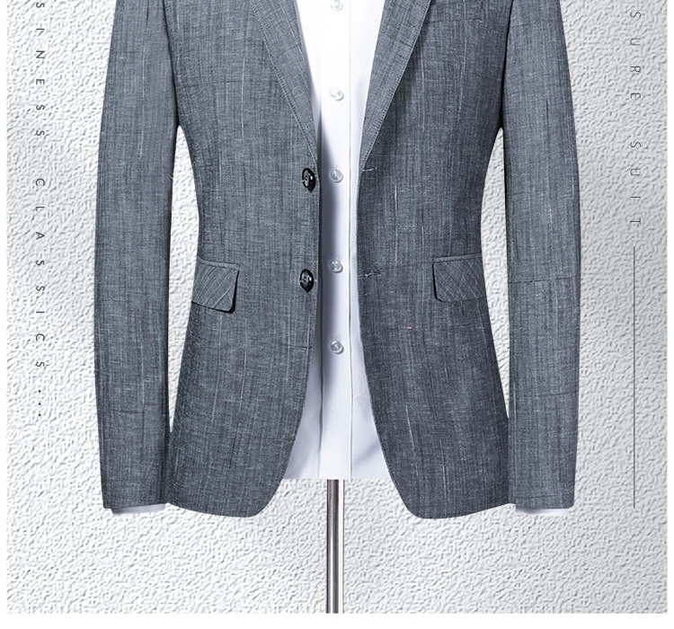 Áo Vest Blazer Nam Cotton Modal Mỏng Dáng Ôm Phong Cách Hàn Quốc Màu Xám chi tiết 2