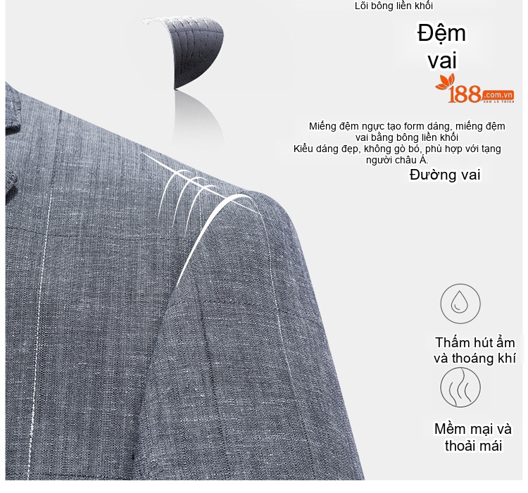 Áo Vest Blazer Nam Cotton Modal Mỏng Dáng Ôm Phong Cách Hàn Quốc Màu Xám chi tiết 7
