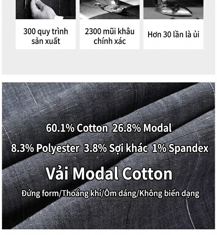 Áo Vest Blazer Nam Cotton Modal Mỏng Dáng Ôm Phong Cách Hàn Quốc Màu Xám chi tiết 5
