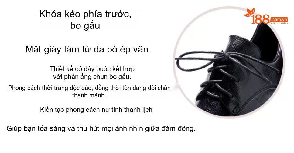 Giày Oxford Nữ Da Thật Chiều Cao Đế Khoảng 5cm Màu Đen, Đỏ chi tiết 5