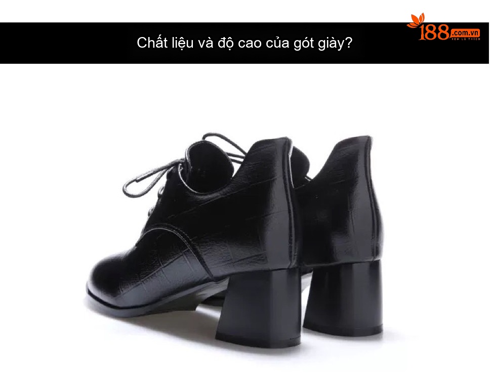 Giày Oxford Nữ Da Thật Chiều Cao Đế Khoảng 5cm Màu Đen, Đỏ chi tiết 6