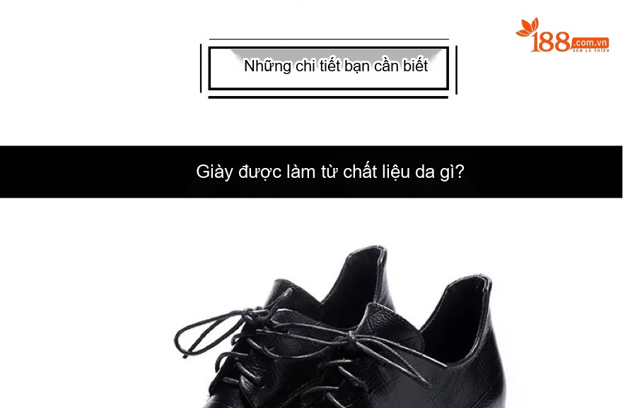 Giày Oxford Nữ Da Thật Chiều Cao Đế Khoảng 5cm Màu Đen, Đỏ chi tiết 3
