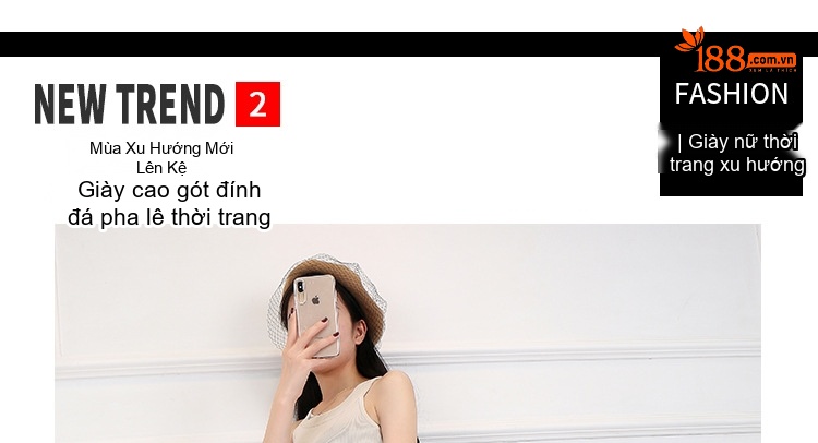 Giày Sandal Cao Gót Nữ Trong Suốt Quai Mảnh Đính Đá Gót Cao 8cm Màu Bạc chi tiết 1