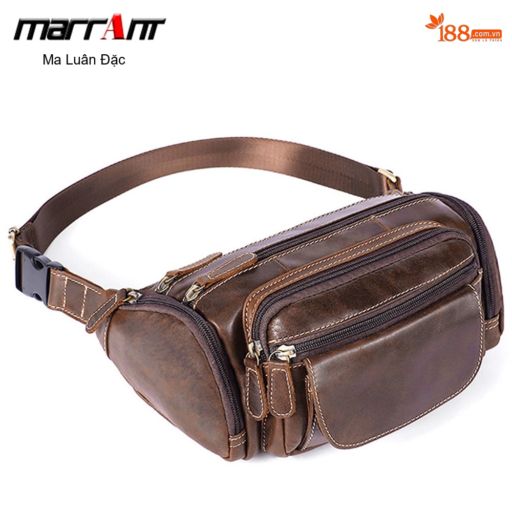 Túi Đeo Ngực/Bụng Nam Da Cừu Chống Nước Đa Năng Màu Đen chi tiết 11