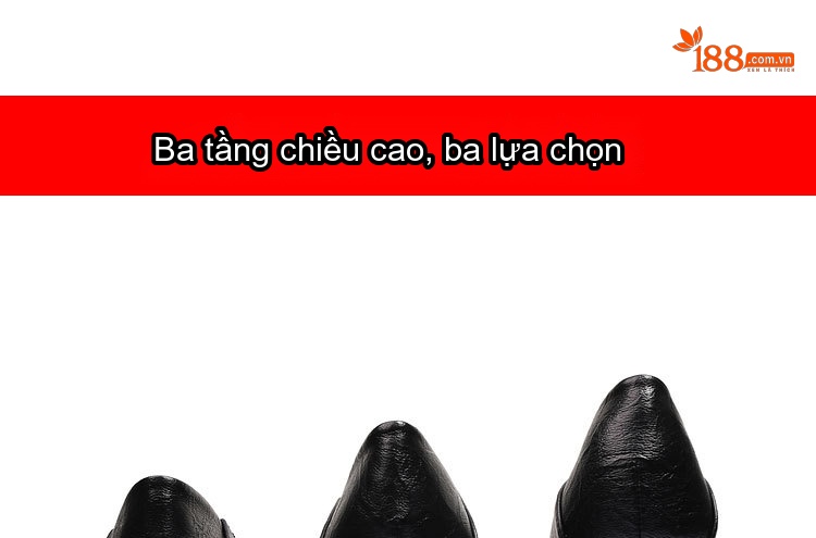 Giày Cao Gót Nữ Mũi Nhọn Da Bóng Đính Đá Chiều Cao Đế Khoảng 5cm Màu Đen, Kem chi tiết 4