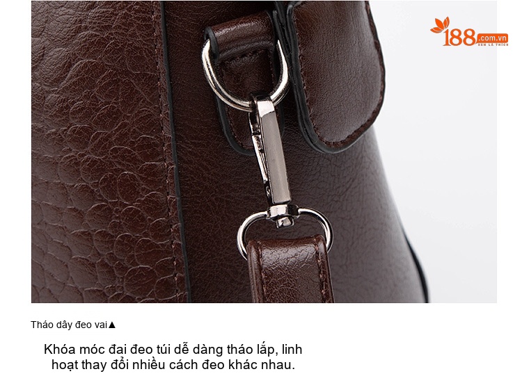 Túi Xách Nữ Họa Tiết Da Cá Sấu Dáng Gối Xách Tay Đeo Vai Màu Đen, Nâu, Đỏ chi tiết 19