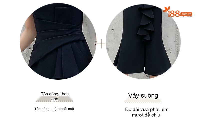 Váy Đầm Dự Tiệc Nữ Dáng Ôm Đuôi Cá Thanh Lịch Màu Đen chi tiết 5