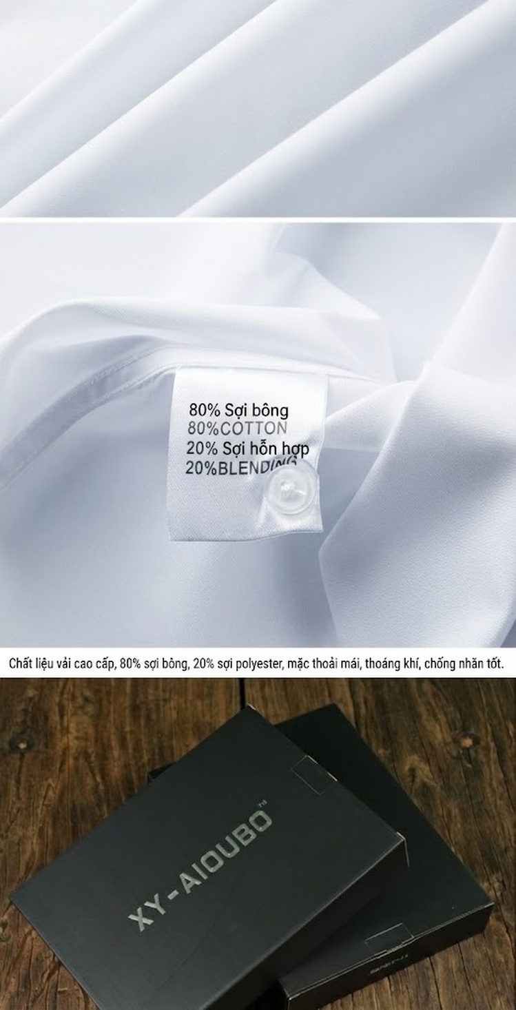 Áo Sơ Mi Tay Ngắn Nam Thiết Kế Slimfit Đính Đá Thời Trang Màu Trắng, Đen, Xanh, Xám chi tiết 10