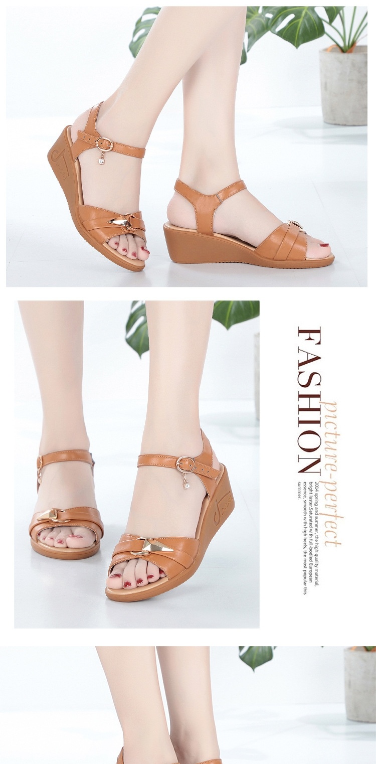Dép Sandal Nữ Đế Xuồng Quai Hậu Mềm Mại Thoải Mái Đế Cao 4cm - 5cm Màu Be, Đen, Nâu chi tiết 9