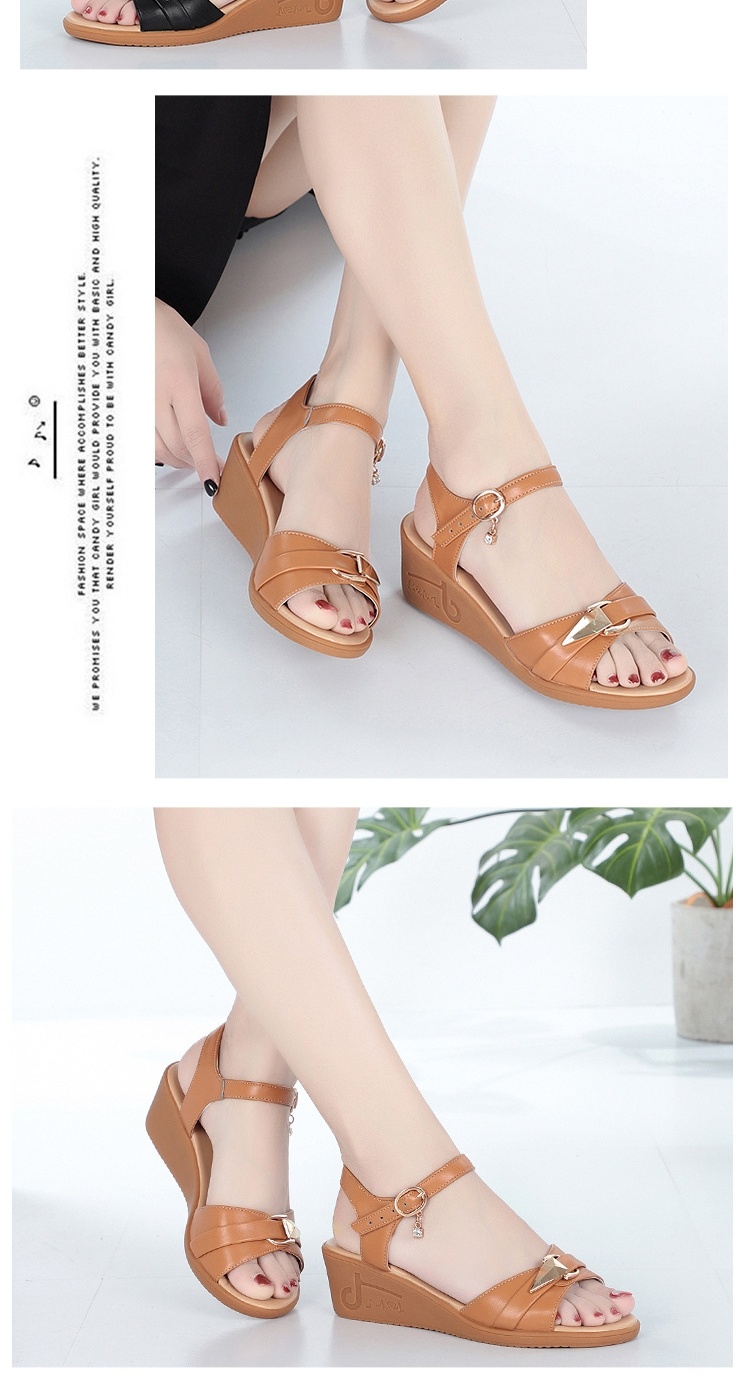 Dép Sandal Nữ Đế Xuồng Quai Hậu Mềm Mại Thoải Mái Đế Cao 4cm - 5cm Màu Be, Đen, Nâu chi tiết 8