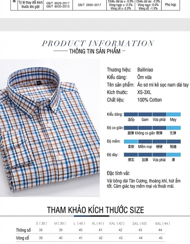 Áo Sơ Mi Nam Cotton Họa Tiết Kẻ Sọc Mỏng Nhẹ Màu Trắng, Đen, Xám, Xanh chi tiết 6