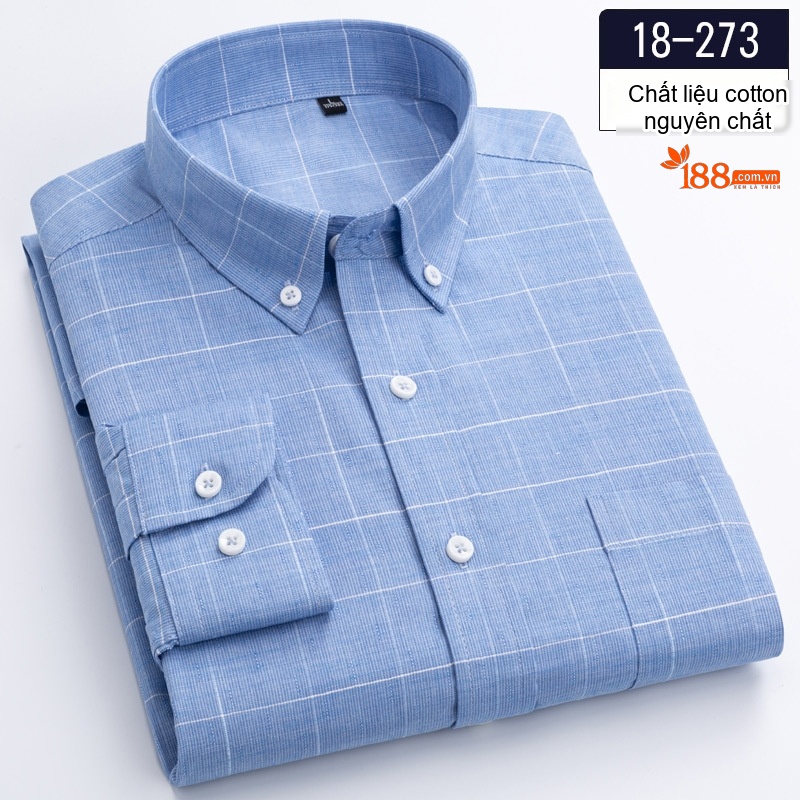 Áo Sơ Mi Nam Cotton Mỏng Nhẹ Họa Tiết Kẻ Caro Công Sở Màu Hồng, Xanh Dương, Xanh Lá, Xám...