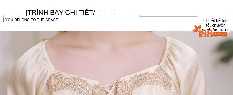 Bộ Đồ Ngủ Lụa Tơ Tằm 100% Tay Ngắn Quần Lửng Ren Gợi Cảm Cho Nữ Màu Hồng, Đỏ, Vàng Kem chi tiết 12