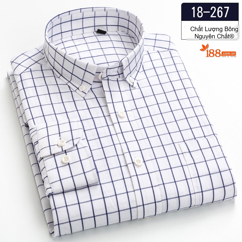 Áo Sơ Mi Nam Cotton Họa Tiết Kẻ Sọc Mỏng Nhẹ Màu Trắng, Đen, Xám, Xanh