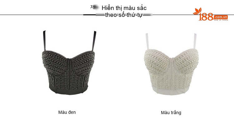 Áo Bra Croptop Nữ Hai Dây Đính Hạt Trai Phong Cách Thời Trang Màu Trắng, Đen chi tiết 2