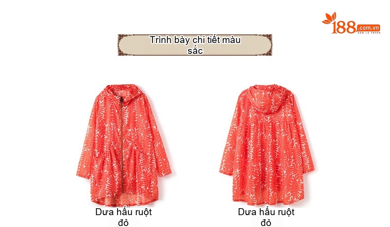 Áo Khoác Chống Nắng Nữ Dáng Rộng Mùa Hè Có Mũ Trùm Đầu Tay Dài Phong Cách Hàn Quốc Màu Cam chi tiết 11