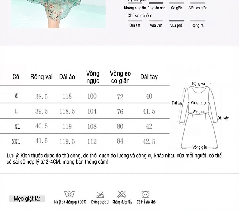 Váy Lụa Tơ Tằm Nữ dáng chữ A Chiết Eo In Hoa Cổ chữ V Màu Xanh, Hồng chi tiết 1