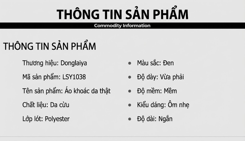 Áo Khoác Bomber Nam Da Cừu Dáng Ôm Thời Trang Màu Đen chi tiết 3