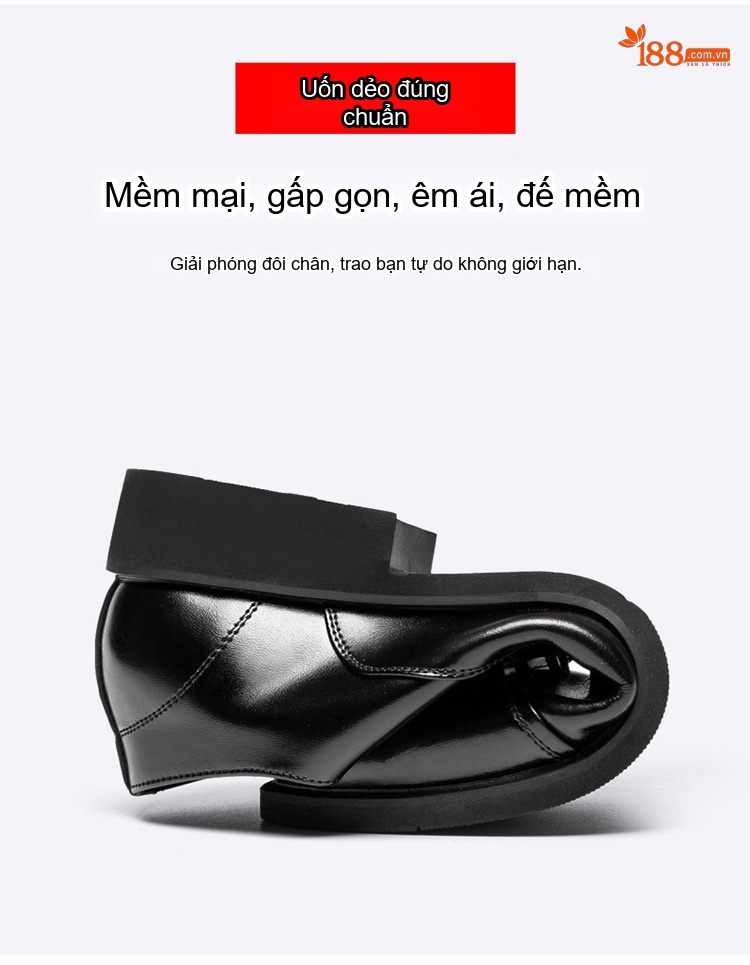 Giày Tây Buộc Dây Nam Da Bò Tăng Chiều Cao 6cm Phong Cách Anh Quốc Màu Đen, Nâu chi tiết 5