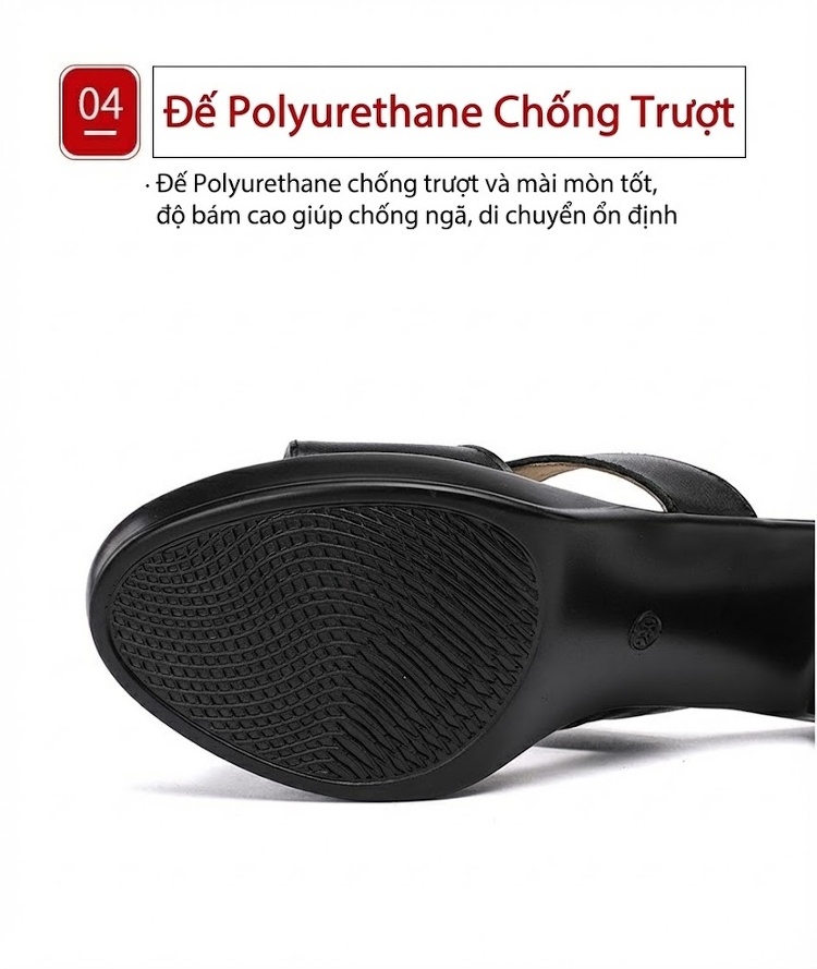 Dép Sục Nữ Quai Ngang Hở Mũi Đế Xuồng Chiều Cao Đế Khoảng 8cm Màu Đen, Trắng, Đỏ, Nâu chi tiết 7