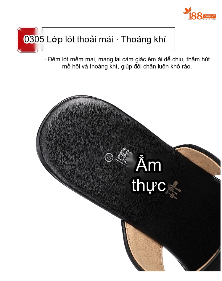 Dép Sục Nữ Quai Ngang Hở Mũi Đế Xuồng Chiều Cao Đế Khoảng 8cm Màu Đen, Trắng, Đỏ, Nâu chi tiết 6
