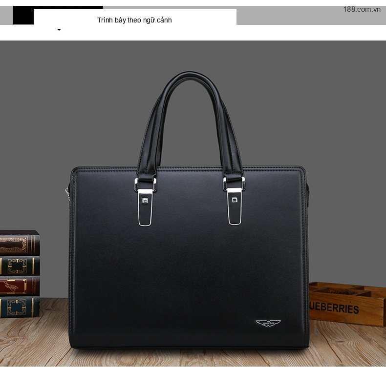 Cặp Túi Xách Tay Nam Công Sở Đựng Laptop Khóa Số Màu Đen chi tiết 16