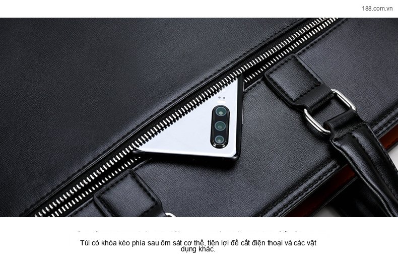 Cặp Túi Xách Tay Nam Công Sở Đựng Laptop Khóa Số Màu Đen chi tiết 32