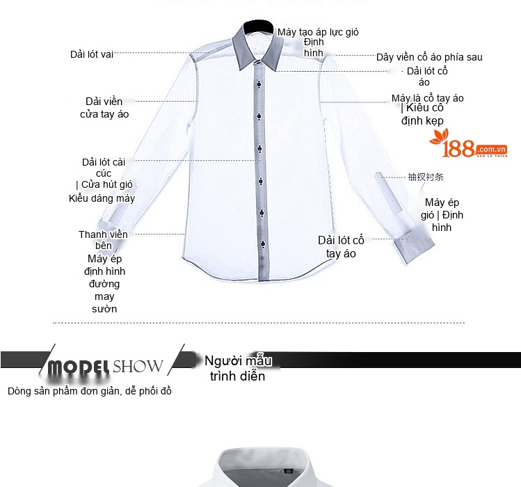 Áo Sơ Mi Tay Ngắn Nam Cotton Thêu Hình Rồng Phong Cách Trung Hoa Cổ Điển Màu Đen, Xanh Dương, Trắng, Xám chi tiết 4