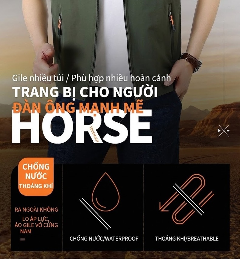 Áo Gile Nam Mùa Thu Đông Phong Cách Thể Thao Thoải Mái chi tiết 2