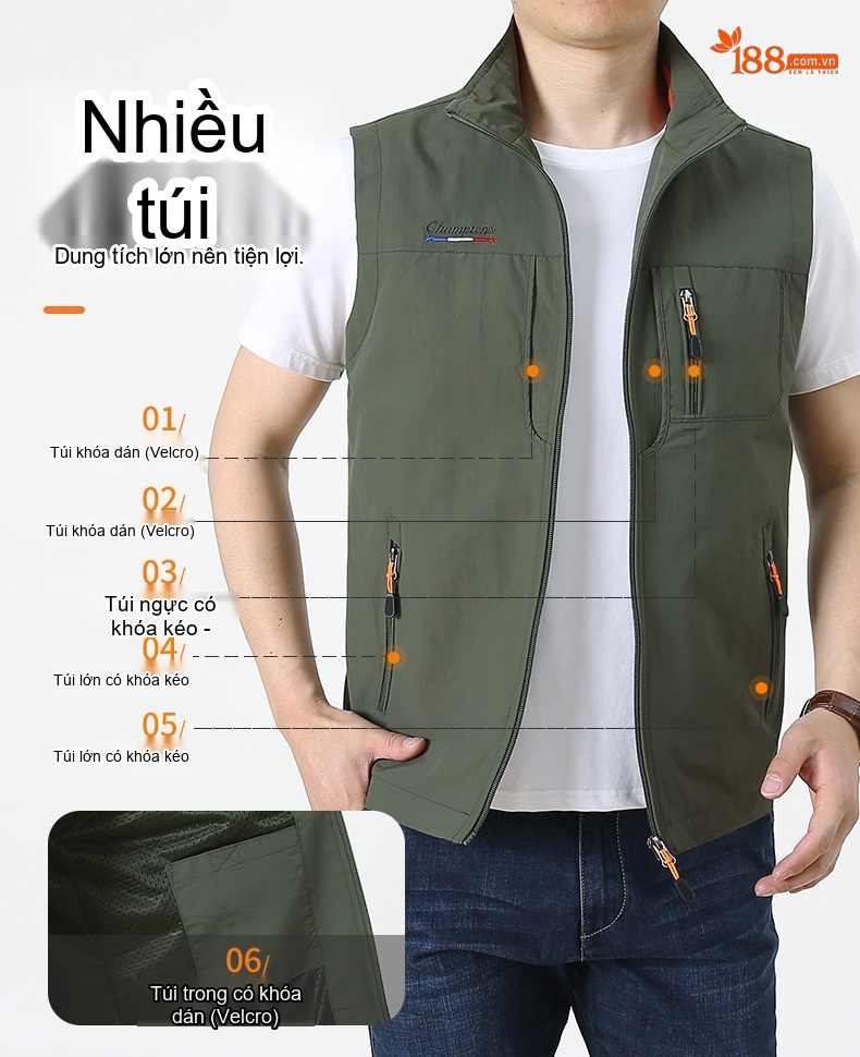 Áo Gile Nam Mùa Thu Đông Phong Cách Thể Thao Thoải Mái chi tiết 6