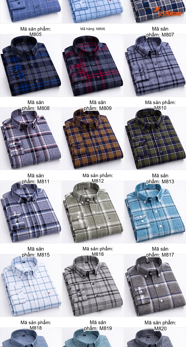 Áo Sơ Mi Tay Dài Nam Cotton Kẻ Caro Dáng Ôm Vừa Vặn Hàng Ngày Màu Xanh Navy, Đỏ, Vàng, Xám... chi tiết 4