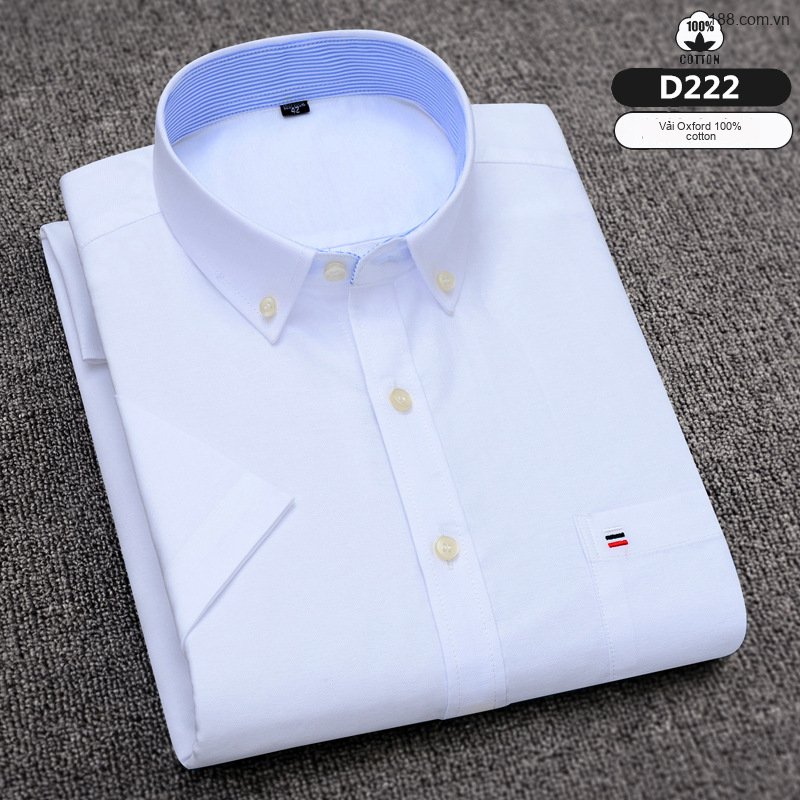 Áo Sơ Mi Tay Ngắn Nam Cotton Dáng Ôm Họa Tiết Kẻ Sọc Màu Xanh, Trắng, Nâu, Xám...