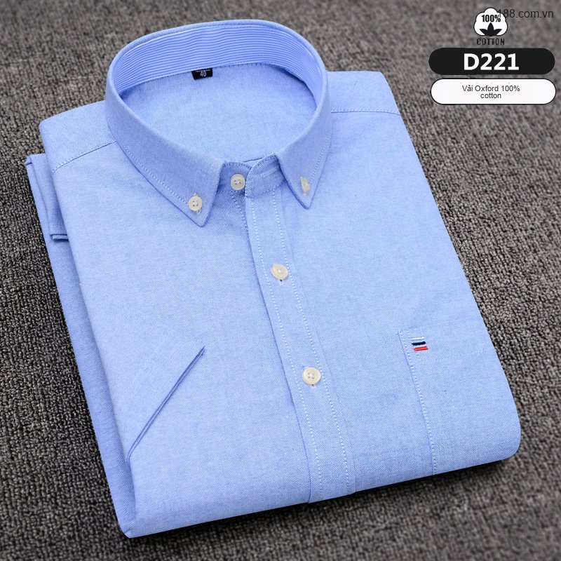 Áo Sơ Mi Tay Ngắn Nam Cotton Dáng Ôm Họa Tiết Kẻ Sọc Màu Xanh, Trắng, Nâu, Xám...