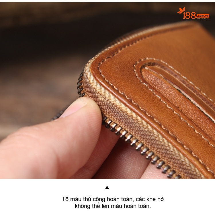 Ví Dài Cầm Tay Nam Nữ Da Bò Đa Năng Tích Hợp Ngăn Card Màu Nâu, Đen, Xám chi tiết 12