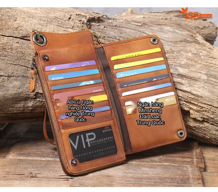 Ví Dài Cầm Tay Nam Nữ Da Bò Đa Năng Tích Hợp Ngăn Card Màu Nâu, Đen, Xám chi tiết 9
