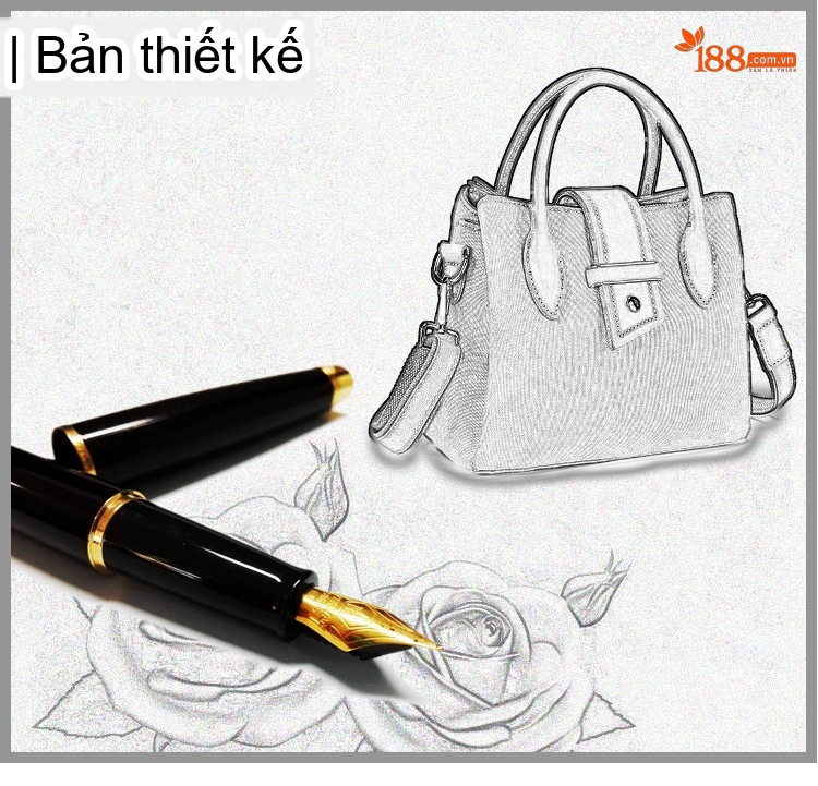 Túi Xách Tay Nữ Vải Canvas Da Thật Đeo Chéo Màu Hồng, Đen, Kem, Nâu chi tiết 1