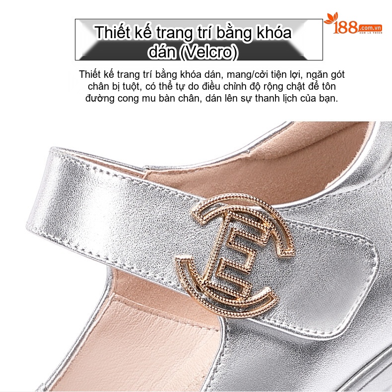 Giày Cao Gót Nữ Quai Ngang Da Bóng Chiều Cao Đế Khoảng 12cm Màu Bạc, Đỏ, Trắng... chi tiết 10
